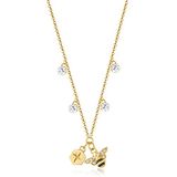 Brosway vergoldete Halskette CHAKRA mit Bienen Anhänger für Damen aus Edelstahl mit Kristallen, Länge: 44 cm, BHKL14