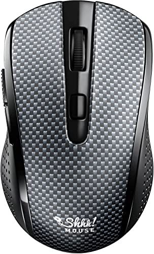 SHHH MOUSE Shhhhmouse i440 - Stille draagbare draadloze muis met USB-ontvanger Multi-surface Operations 3 DPI-niveaus (grijs en zwart)