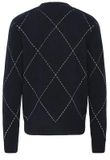 Casual Friday Trui Funck Heren Katoen Ronde Hals Lange Mouw Donkere Marine M