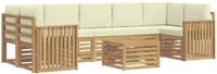 vidaXL Ensemble de canapés d'extérieur 8 pièces Blanc et crème Polyester