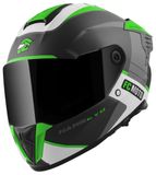 FC-Moto Hawk EVO-X Helm - Zwart Matt/groen/wit - S
