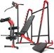 Marbo Sport set MH26 | banc de musculation MH-L115 + support pour haltères longs MH-S204 + entraîneur de jambes MH-A102 + station de traction latissimus MH-W104 + pupitre de curl MH-A101
