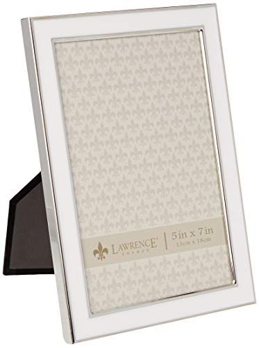 Lawrence Frames Verzilverd 5x7 Metaal Fotolijst met Witte Emaille - 0751148060561