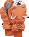 Barts Wanten Unisex Oranje Gestreept Polyester Kinderen Maat 4