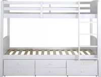Vente-unique Stapelbed hout wit 90 x 190 cm