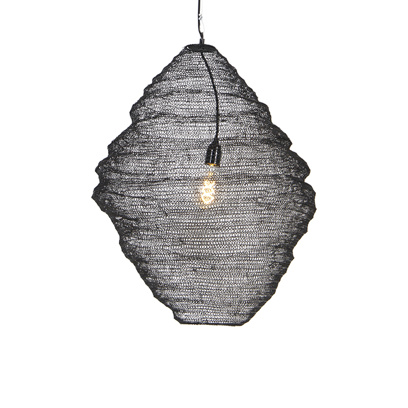 QAZQA Oosterse hanglamp zwart 60 cm - Nidum