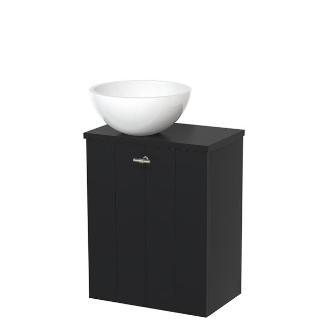 Maxaro Modulo Toiletmeubel - 41 cm - Mat Zwart - Glanzend Mineraalmarmer