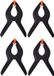 Merkloos / Sans marque Koopman International Hobby Lijmklemmen - 4 stuks - 10 cm - Zwart