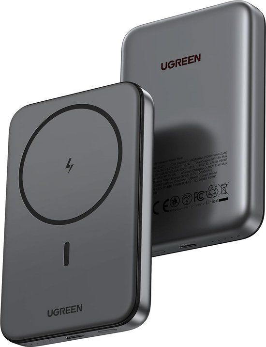 Ugreen Nexode Draadloze Powerbank 5000 mAh Zwart