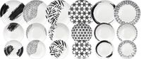 Tognana Porcellane MC070185974 servies 18 stuk(s) Porselein Zwart, Wit