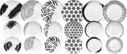 Tognana Porcellane MC070185974 servies 18 stuk(s) Porselein Zwart, Wit