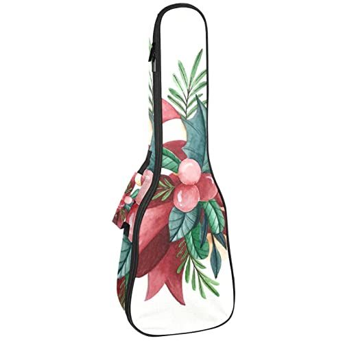 Mersov Concert Ukelele Rugzak, Heavy Duty Ukulele Case Bag met Opslag, Sopraan Concert Tenor Ukelele 10 MM Gewatteerde BagAquarel Kerst Snoep Cane