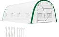 Serre - Serre tunnel - 6x3x2 mètres - Étanche - Porte coulissante - 8 ouvertures de ventilation avec filet - Cadre en métal - Blanc