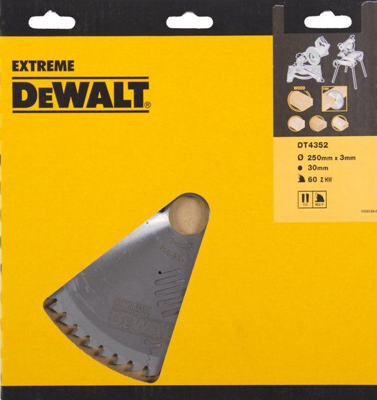 DeWalt DT4352 Zaagblad - 250 mm x 30 mm - 60 tanden