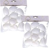 Decoris Oeufs de loisirs créatifs - 20x - plastique - blanc - D4 x H6 cm - décoration de Pâques