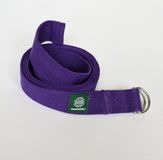 Samarali Yogariem van 100% Biologisch Katoen – 240 cm x 4 cm – Niet-Elastische Yoga Strap met RVS D-Ring – GOTS Gecertificeerd – Voor Yoga, Pilates & Stretching – Purper