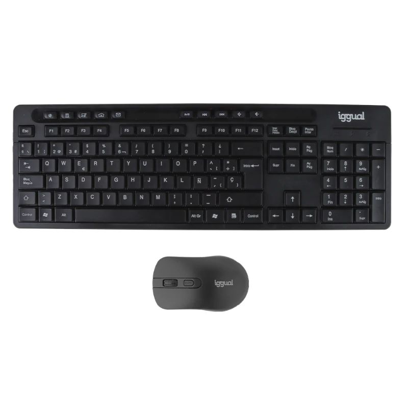 iggual WMK-BUSINESS2 Toetsenbord en Muis Set - RF Draadloos - QWERTY Spaans - Zwart