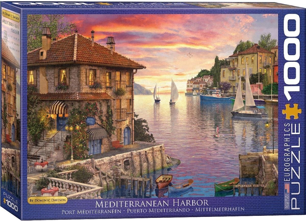 Eurographics Puzzel Mediterranean Harbor/Haven - Dominic Davison 1000 stukjes