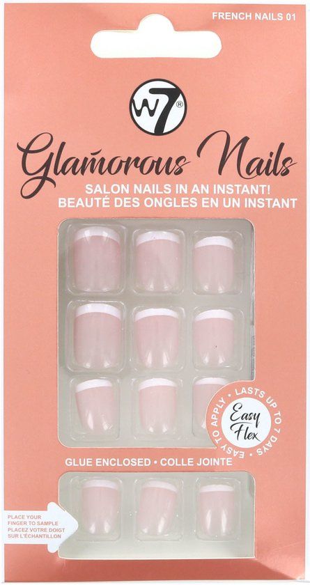 W7 Glamorous Nails - French Nails 01 (met nagellijm)