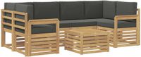 vidaXL Loungeset Bank 7-delig Wit en Antraciet Polyester