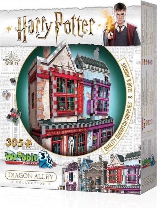 Wrebbit 3D Puzzle - Harry Potter Quality Quidditch Supplies & Slug & Jiggers - 256 Pieces