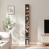 en.casa CD rek Tynset met 10 open vakken 187x20x17 cm sonome eiken