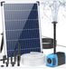 HORCONDORM S.R.L. Fontaine solaire, 12 W, pour extérieur, 605 l/h, pompe de bassin solaire silencieuse avec tuyau et 4 buses, jeu d'eau bricolage, fontaines, pompe solaire pour bassin de jardin jusqu'à 700 litres
