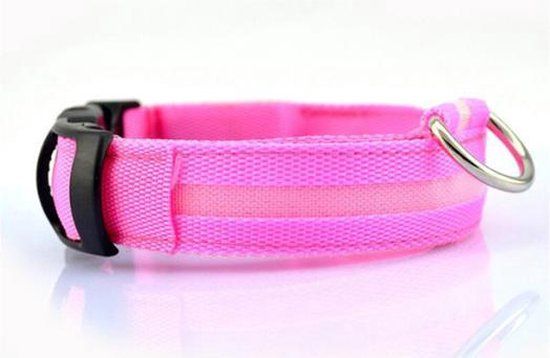 Hondenriem - Lichtgevend - Roze - S
