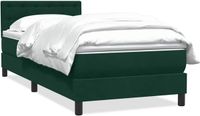 vidaXL Boxspring met matras fluweel donkergroen 80x220 cm