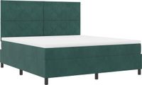 vidaXL Boxspringbed met matras Donkergroen Fluweel 180 x 200 cm