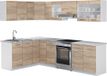 Vicco Hoekkeuken R-Line, Sonoma/Wit, 267 x 167 cm, WB Marmer