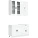 Maison Exclusive Porto 4 Pc Blanc Bois d'ingénierie unité de cuisine