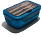 Muitomas Lunchtrommel - 1,1 Liter – 3 compartimenten – Magnetron & vaatwasser bestendig - Inclusief bestek - Blauw