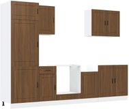 vidaXL - 7-delige Keukenkastenset - Porto - Bewerkt Hout - Bruin Eikenkleur