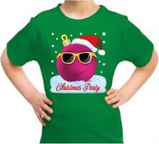 Bellatio Decorations Shoppartners Bv Foute kersttrui T-shirt - Voor kinderen - Coole kerstbal - Christmas party - groen - Kerstkleding 116/134