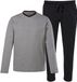 JP 1880 - Heren - Pyjama loungewear twee-delige set contrastdetails - Zwart - Maat L