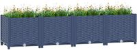 vidaXL - Plantenbak - verhoogd - 160x40x38 cm - Polypropyleen - Grijs