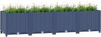 vidaXL - Plantenbak - verhoogd - 160x40x38 cm - Polypropyleen - Grijs