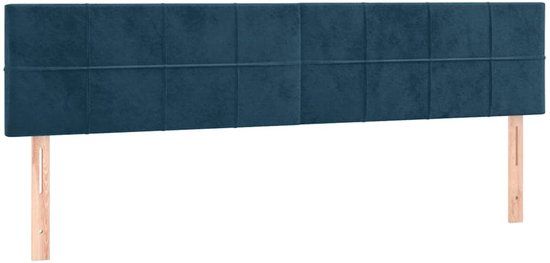 vidaXL Hoofdborden 160x5x78/88 cm fluweel donkerblauw