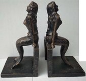 Maddeco Boekensteunen Zeemeermin - Bronskleurig Gietijzer - Set van 2 - 22.5 cm hoog