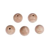 Rayher Houten bollen, onbehandeld, halfgeboord 6251900 SB-BT, 20 mm diameter