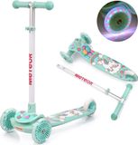 Meteor Funny Vélo d'apprentissage – Roues LED lumineuses colorées, hauteur réglable, vert menthe