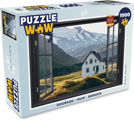 MuchoWow Puzzel Doorkijk - Huis - Berg - Legpuzzel - Puzzel 1000 stukjes volwassenen