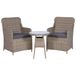 VidaXL Bistroset van 3 delen met kussens, poly rotan, bruin