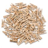 PARENCE. Set van 100 mini-houten pincetten van 2,5 cm – kleine decoratieve pincet – houten fotopincet – knutselwerk, doe-het-zelf, bruiloften, cadeaus en decoraties – 100 stuks