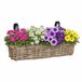 Mica Decorations Hangmand voor planten - 46 x 19 x 15 cm - gevlochten - hangende railing plantenbak - beugels