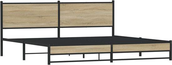 vidaXL Bedframe Metaal Sonoma Eiken 200x200 cm