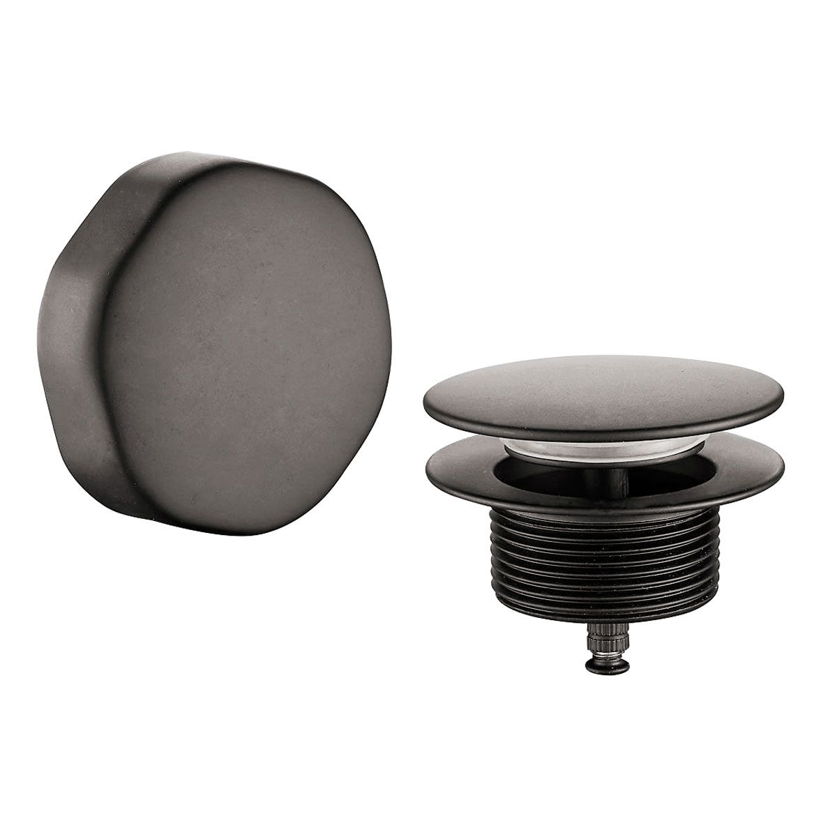 Wiesbaden Badoverloopcombinatie Gunmetal Knop/Plug