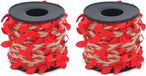 BeiJingLiangPinJiaZuoKeJiWenHuaFaZhanYouXianGongSi Corde en jute avec feuilles, 10 mètres de rubans à feuilles pour mariage et décoration de jardin - Rouge, Naturel, Écologique