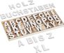Merkloos Relaxdays houten letters, 208-delige set, 5 cm, alfabet, A-Z, knutselen, beschilderen, naamletters, met doos, wit